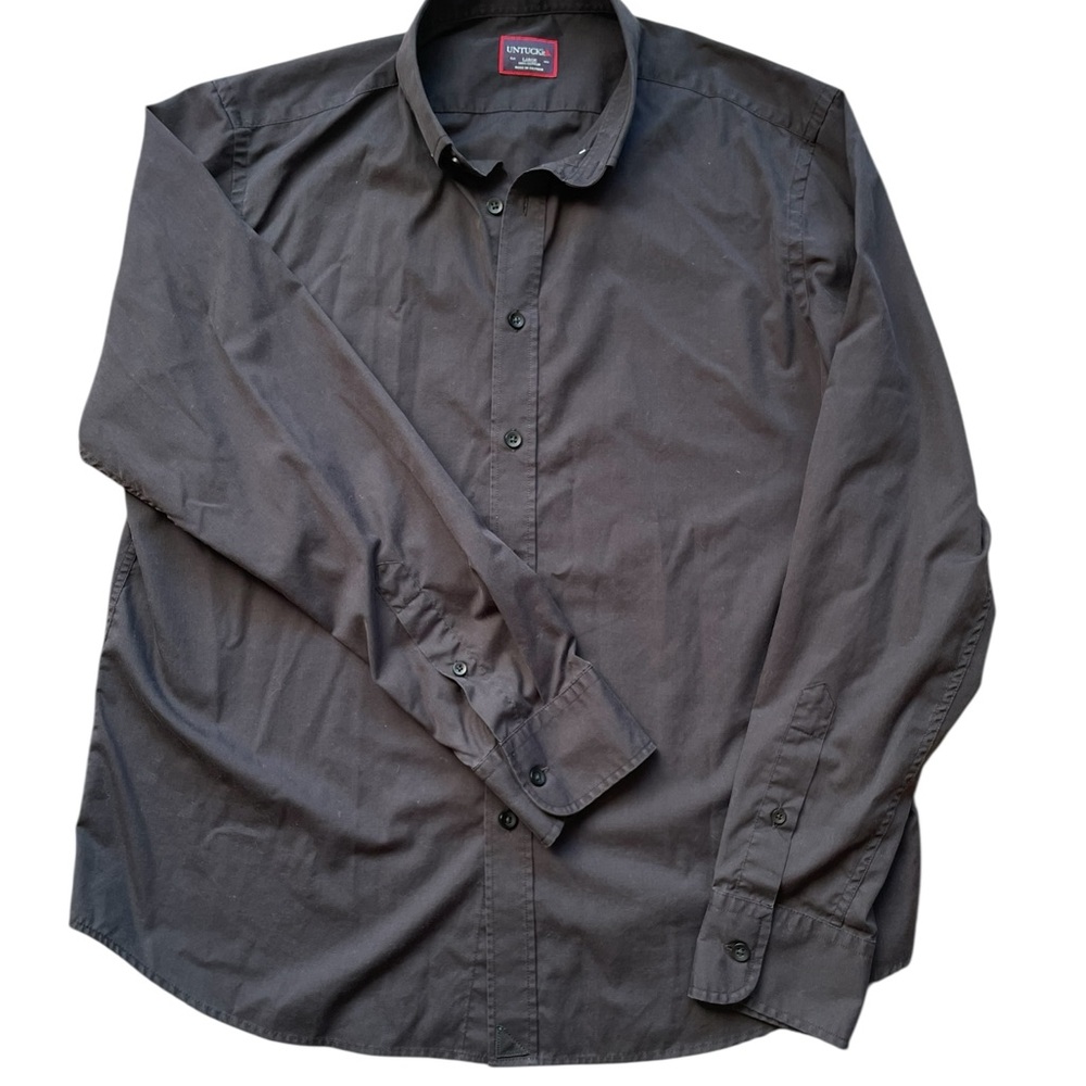 UNTUCKit Men's Shirt Sz L Black 100% Cotton